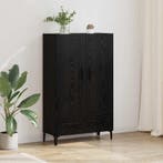 vidaXL Highboard Zwart Eiken 70 x 31 x 115 cm Gemonteerd, Minder dan 50 cm, Verzenden, 100 tot 150 cm, Nieuw
