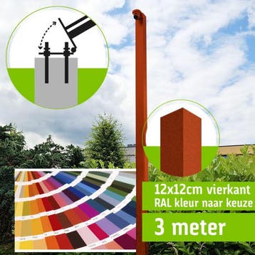 Vierkante cameramast met kantelanker 3 meter Zwart, Ophalen of Verzenden, Nieuw