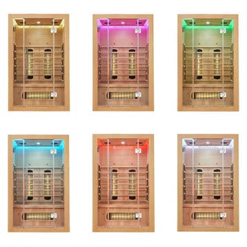 Infraroodcabine / Sauna Kiruna - 120x105x190 cm - Incl. LED, Verzenden, Nieuw