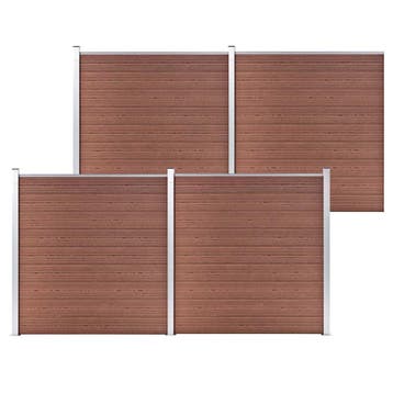 vidaXL Schutting 699x186 cm HKC bruin, Verzenden, Nieuw, Kunststof, 1 tot 2 meter