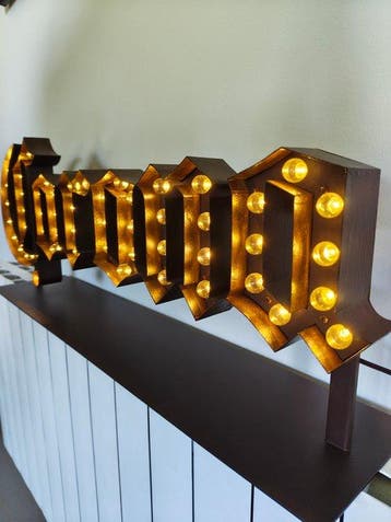 Corona bier reclamebord, lichtgevend, metallic, vintage -