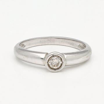 Ring - 14 karaat Witgoud Diamant (Natuurlijk) - Solitair, Nieuw