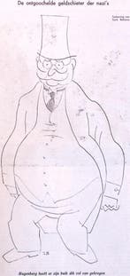 Spotprent met Alfred Hugenberg die uit het Hitler-kabinet..., Verzenden