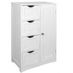 Witte ladekast voor badkamer – Met 4 lades en open vakken, Verzenden, Nieuw