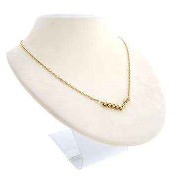 Gouden ketting met vaste hanger en diamanten; 0,135 ct., Gebruikt, Ophalen of Verzenden, Met edelsteen, Goud