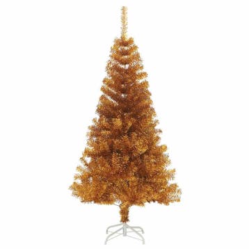 vidaXL Kunstkerstboom met standaard 150 cm PET goudkleurig, Verzenden, Nieuw