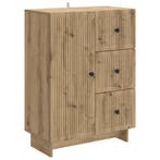 vidaXL Dressoir Artisanaal eiken 66 x 34,5 x 90 cm Bewerkt, Verzenden, Nieuw, Overige houtsoorten, Minder dan 50 cm