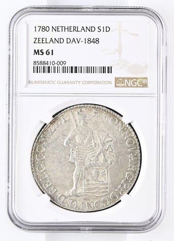 Nederland, Zeeland Zilveren Dukaat 1780 / FDC / NGC MS61 #2