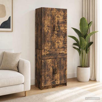 vidaXL Kastenset 2 st Gerookt eiken Bewerkt hout, Huis en Inrichting, Kasten | Buffetkasten, Minder dan 50 cm, Verzenden, Nieuw