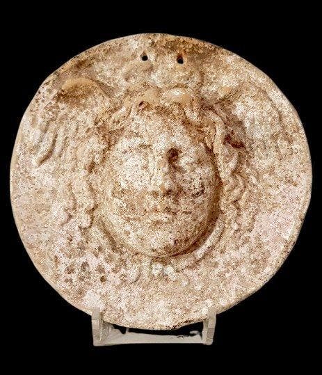 Oud-Grieks, Magna Graecia Gorgon Hoofd Appliqué, Verzamelen, Mineralen en Fossielen