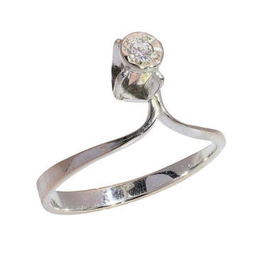 Ring - 18 karaat Witgoud - Diamant - Vintage jaren zeventig, Nieuw