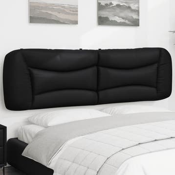 vidaXL Hoofdbordkussen Hvar 180 cm kunstleer zwart, Verzenden, Nieuw, Zwart, Overige materialen