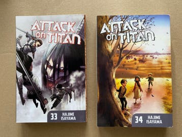 Manga - Hajime Isayama - Attack on Titan - deel 33 en 34, Meerdere comics, Ophalen of Verzenden, Zo goed als nieuw, Japan (Manga)