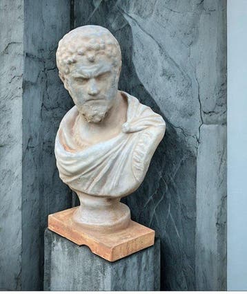 sculptuur, Caracalla imperatore su Marmo - 43 cm - Gegoten