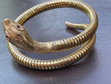 Armband - 9 kt. Geel goud Robijn
