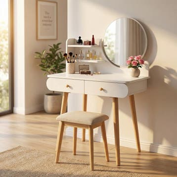 Make-up Tafel Wit | 2 Lades | Laatste Stuks!, Huis en Inrichting, Kasten | Secretaires, Ophalen of Verzenden, Nieuw, Modern