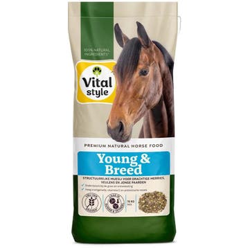 Vitalstyle Paardenmuesli Young&Breed 15 kg (Paardenvoer), Verzenden, Nieuw
