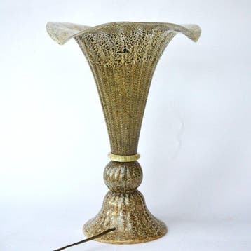 Tafellamp - Glas - Murano-glas gefluteerde lampen met