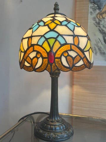 Buffet tafellamp - Glas-in-lood