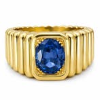 Ring - 18 karaat Geel goud - 1.80ct. tw. Saffier, Nieuw