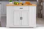 Keukeneiland 117 cm – Houten Blad met Kast en Ontbijtbar, Verzenden, Nieuw