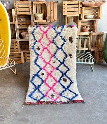 Vintage Moroccan Berber Rug – Handmade Wool Tribal Carpet –, Nieuw