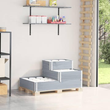 vidaXL Verhoogde plantenbak 3-laags 120x80 cm massief, Tuin en Terras, Verzenden, Nieuw, Hout, 60 tot 100 cm