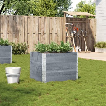 vidaXL Plantenbak 80x60 cm massief grenenhout grijs, Verzenden, Nieuw, Hout