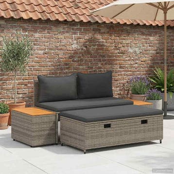 vidaXL Buiten bankenset 4 -Seater 4 st 55 x 30 x 39 cm, Verzenden, Nieuw, Rotan