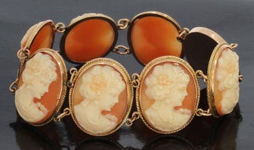 Armband - 14 karaat Geel goud, Roségoud - Schelp camee dames, Nieuw