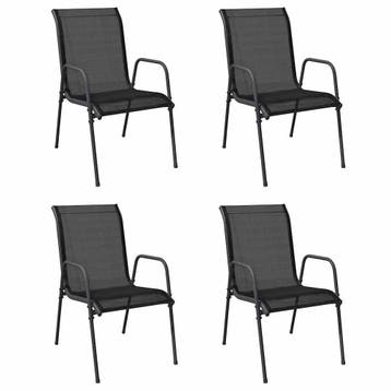 Terrasstoelen Zwart - 51x66x88cm | Laatste Stuk!, Tuin en Terras, Ophalen of Verzenden, Zo goed als nieuw, Metaal