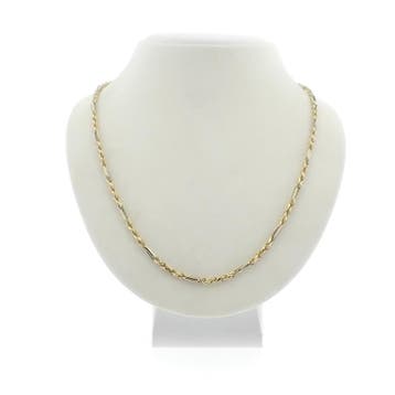 Bicolor gouden Figarope schakelketting; Cento Group, Ophalen of Verzenden, Gebruikt, Overige kleuren, Goud