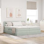 vidaXL Opslag bed met matras met hoofdeinde Lichtgrijs 90 x, Verzenden, Nieuw, Grijs, Stof