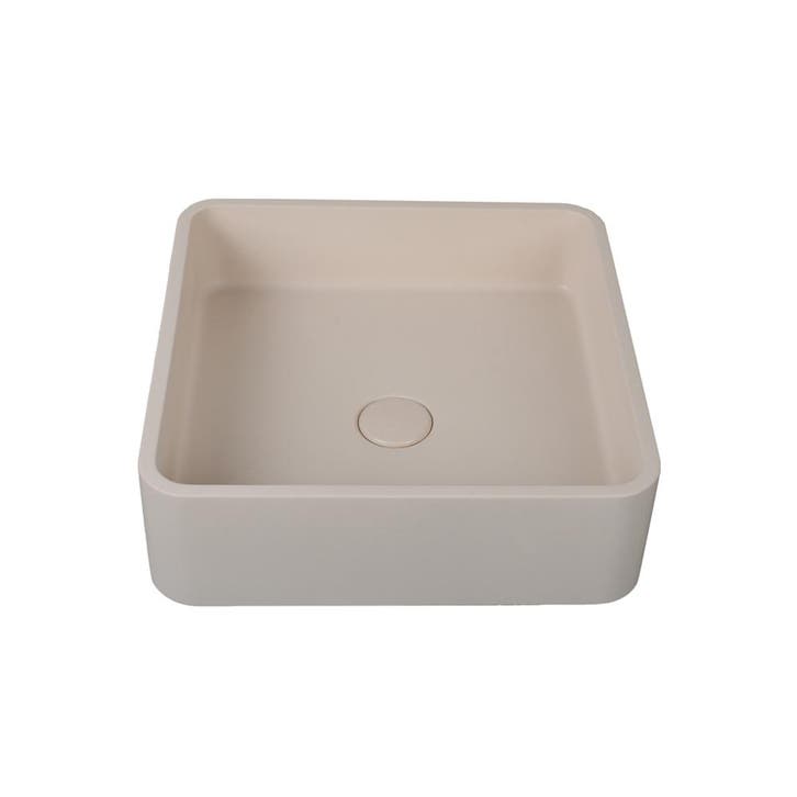 Waskom Aris 39x39x12cm beton vierkant beige inclusief, Doe-het-zelf en Verbouw, Sanitair, Verzenden
