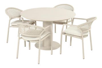 Hartman Taragona/Girona ronde stapelbare tuinset voor 4, Verzenden, Nieuw, Overige materialen, Tuinset