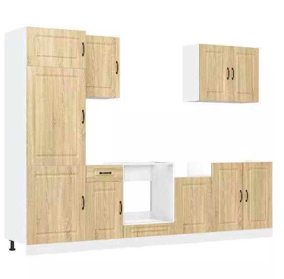 Keukenkastenset Zwart 7-Delig – Met Wand- & Ovenkasten, Huis en Inrichting, Keuken | Keukenelementen, Nieuw, Verzenden