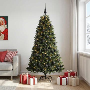 vidaXL Kunstkerstboom met kerstbal 240 cm 300 LEDs Warmwit, Verzenden, Nieuw