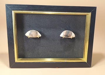 Oud-Egyptisch Een paar oude Egyptische begrafenis-inlegogen