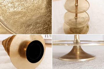 Design XXL taartplateau ABSTRACT 150cm goud metaal met vijf, Huis en Inrichting, Woonaccessoires | Vazen, Ophalen of Verzenden