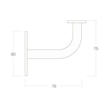 Intersteel Leuninghouder gebogen vierkant vlak zadel - mat, Verzenden, Nieuw