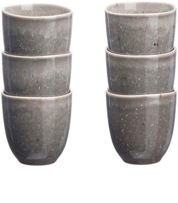 2dekans | Kopje STELLAR 15cl - 6 stuks - Betongrijs, Ophalen of Verzenden, Zo goed als nieuw