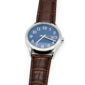 Tyme Cambridge Heren Horloge - 38mm Blauw/Bruin - Horloges, Ophalen of Verzenden, Zo goed als nieuw