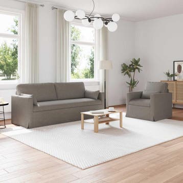 vidaXL Bankstel 2 st Taupe Stof, Verzenden, Nieuw, Stof, Minder dan 150 cm