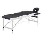 vidaXL Massagetafel inklapbaar 2 zones aluminium zwart en, Sport en Fitness, Massageproducten, Verzenden, Nieuw