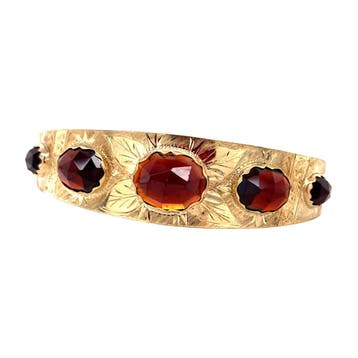Gouden vintage bangle met granaat 14 krt, Ophalen of Verzenden, Nieuw
