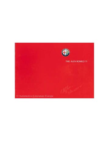 1989 ALFA ROMEO 75 BROCHURE ENGELS, Nieuw, Alfa Romeo, Author