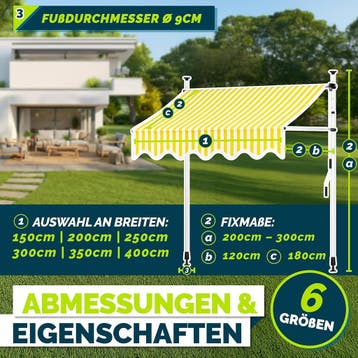 Klemluifel - Balkon luifel - Verticale luifel - 400 cm - Gee, Verzenden, Zo goed als nieuw
