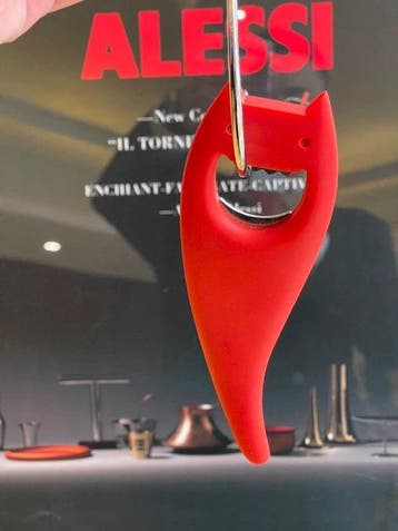 Alessi - Flessenopener - roestvrij staal, Hars