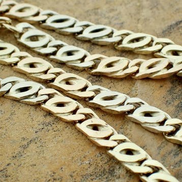 Tricolor gouden herenketting., Ophalen of Verzenden, Gebruikt, Goud, Goud