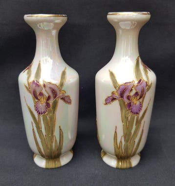 Heubach Gebrüder - Vaas (2) - Art Nouveau Vaasjes -, Antiek en Kunst